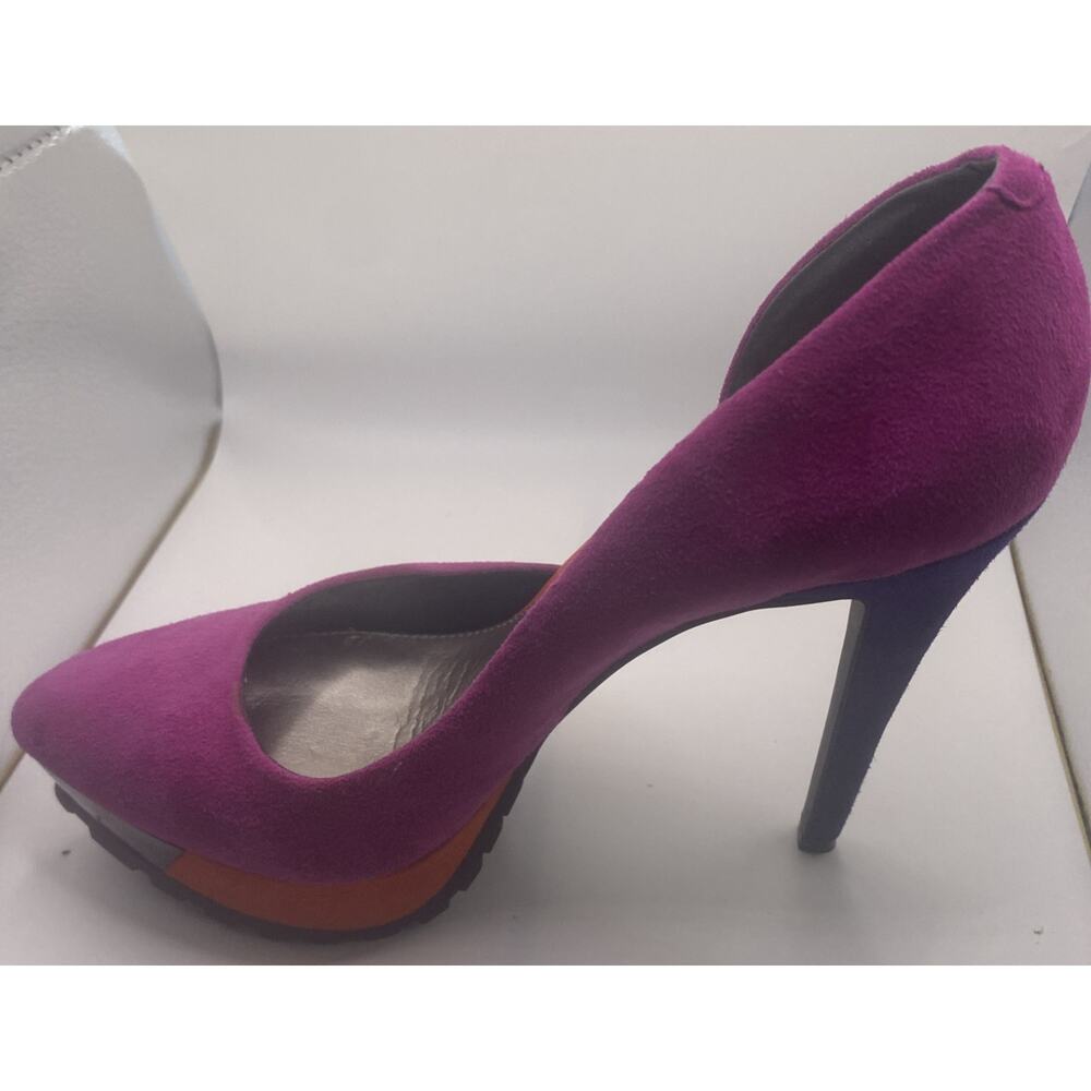Rachel Roy Pink Suede Platform Barbie Core Stripper Pole Dancer High Heels Shoes - Picture 8 of 12